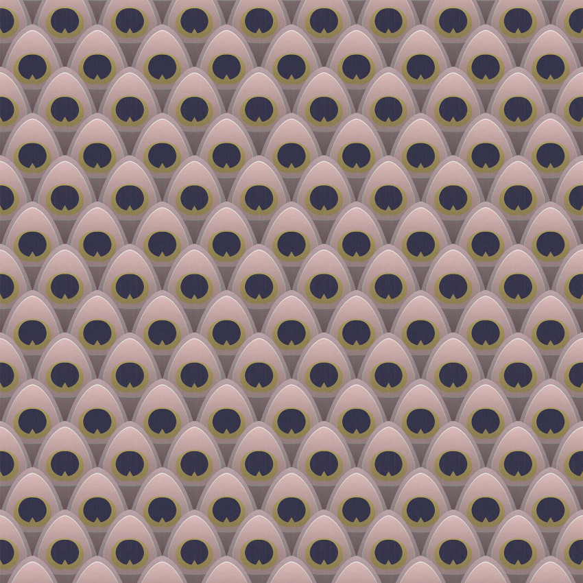 Tapet cu design geometric abstract, cu nuanțe de roz, auriu și mov
