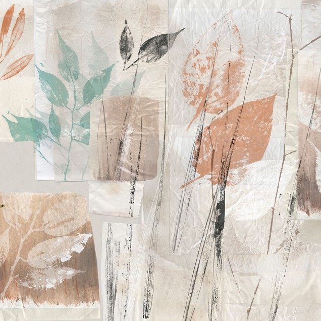 Wallpaper Botanical Study, Color cu design botanic abstract