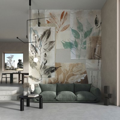 Wallpaper Botanical Study, Color cu design botanic abstract