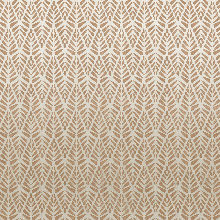 Tapet geometric cu frunze, Rau, Rust Big, in nuante de maro si bej