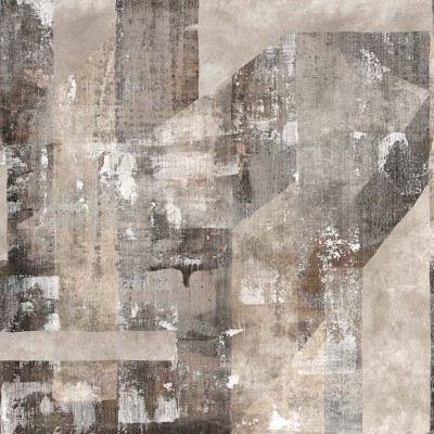 Tapet industrial cu design unic Qum Dark, cu textură de beton în nuanțe de gri și maro.
