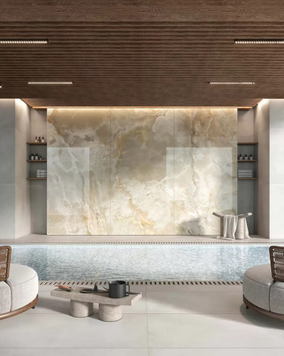 Panou decorativ iluminat cu LED Onice Cappuccino 1, Tecnografica
