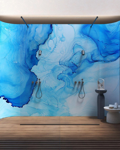 Bluedot, Sapphire, design abstract, baie modernă