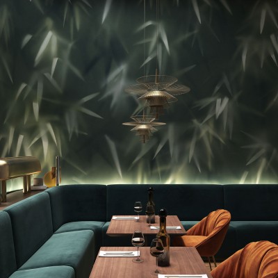 Tapet Haze, Green, cu un design modern minimalist,  cu accente de verde natural. Perfect pentru living, dormitor sau spații comerciale.