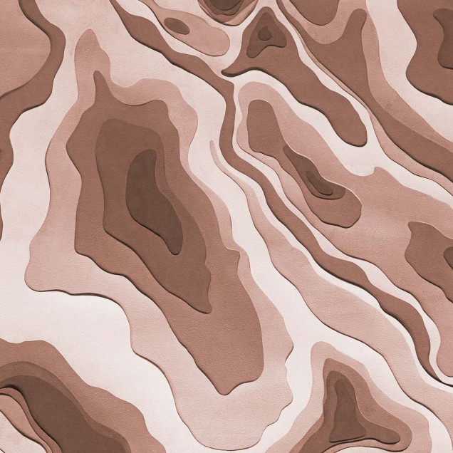 Tapet cu model 3D abstract, in nuante de bej si maro, cu aspect de textura de caramida. Ideal pentru decorarea livingului, dormitorului sau holului.