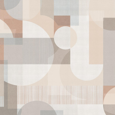 Tapet modern cu design geometric, cu culori neutre si tonuri calde. Tapetul are un aspect texturat si este perfect pentru a crea un aspect contemporan.