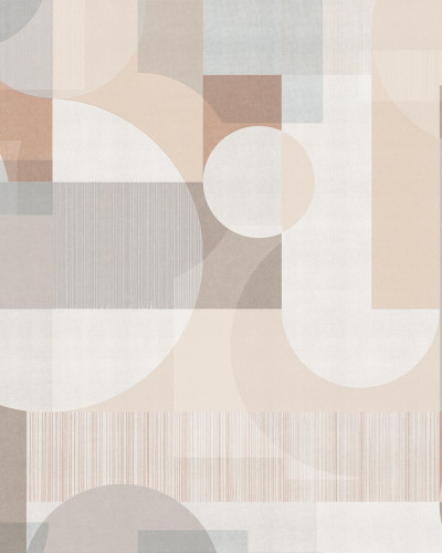 Tapet modern cu design geometric, cu culori neutre si tonuri calde. Tapetul are un aspect texturat si este perfect pentru a crea un aspect contemporan.