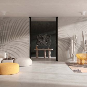 Tapet elegant cu model de frunze în living modern