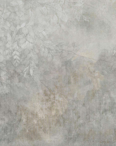 Tapet elegant cu design floral argintiu