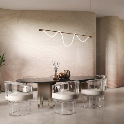 Tapet cu model abstract în living
