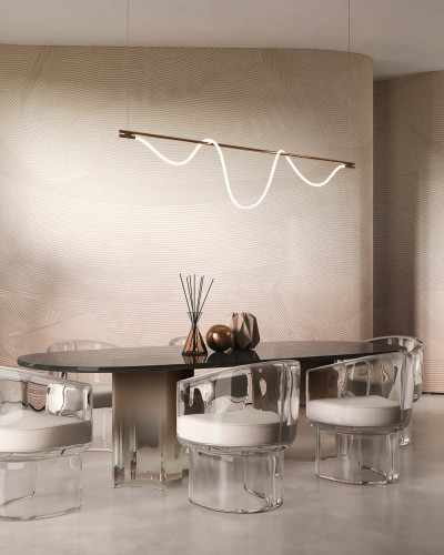 Tapet cu model abstract în living