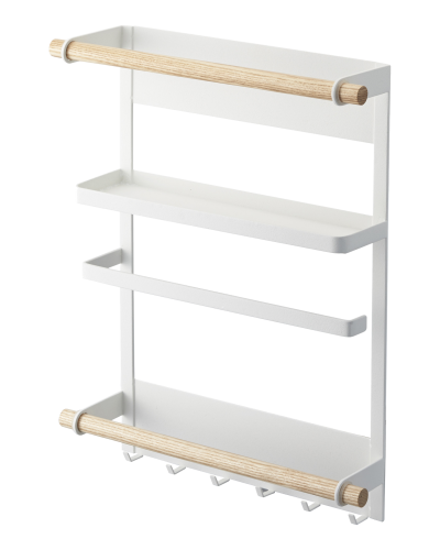 Raft magnetic lateral pentru frigider, alb, cu prosoape și folie