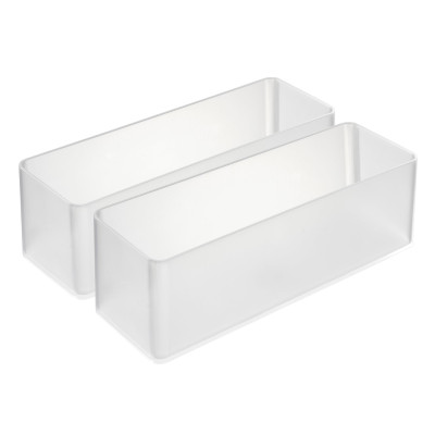 Set de 2 organizatoare stivuibile albe pentru sertare
