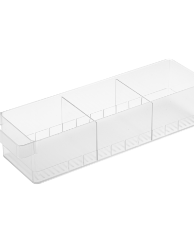 Organizator de frigider cu divizoare, alb, ideal pentru depozitarea alimentelor.