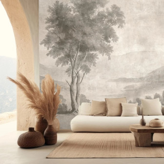 Fototapet personalizat cu un peisaj idilic cu un copac