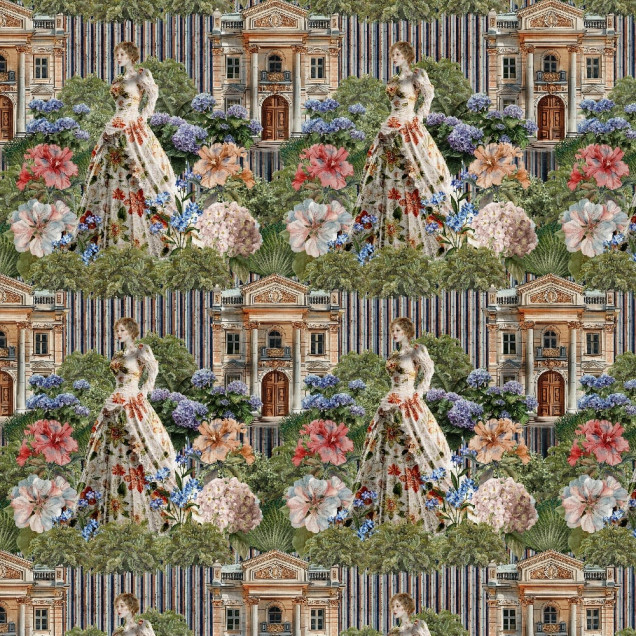 Tapet personalizat cu design floral elegant într-un dormitor