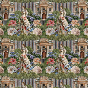 Tapet personalizat cu design floral elegant într-un dormitor