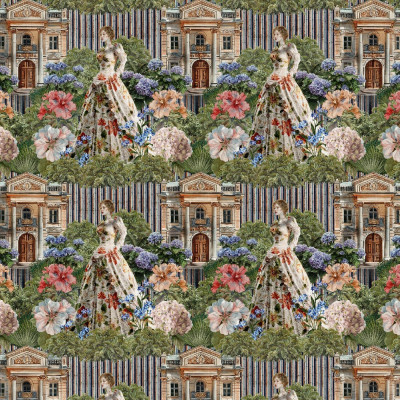 Tapet personalizat cu design floral elegant într-un dormitor