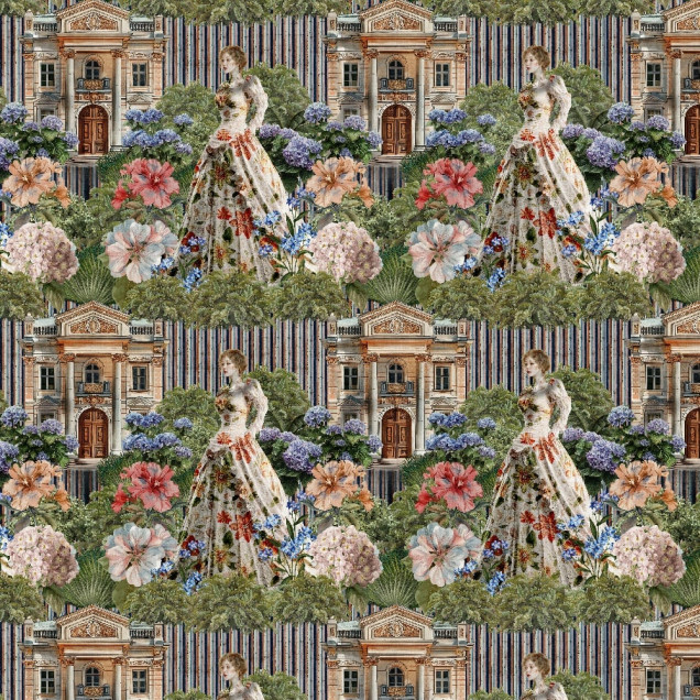 Tapet personalizat cu design floral elegant într-un dormitor