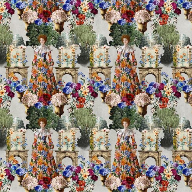 Tapet floral personalizat într-un interior elegant
