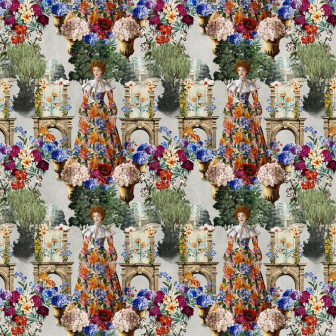 Tapet floral personalizat într-un interior elegant