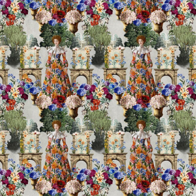Tapet floral personalizat într-un interior elegant