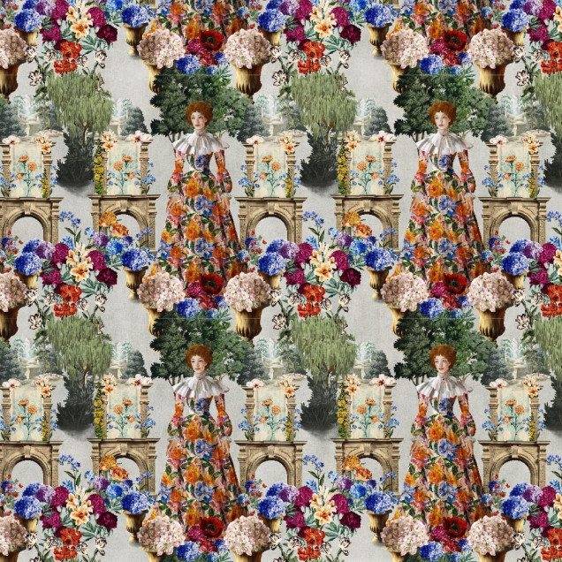 Tapet floral personalizat într-un interior elegant
