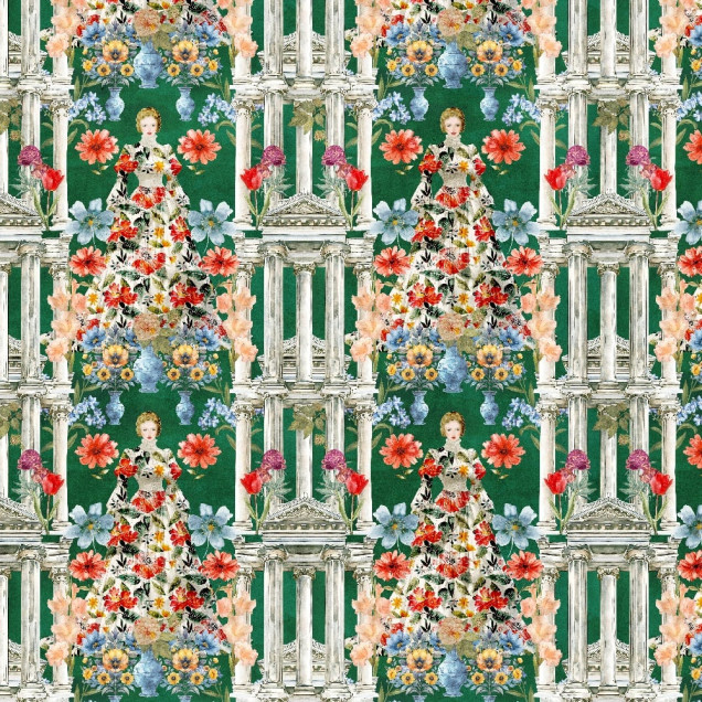 Tapet floral cu design personalizat, ideal pentru living