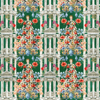 Tapet floral cu design personalizat, ideal pentru living