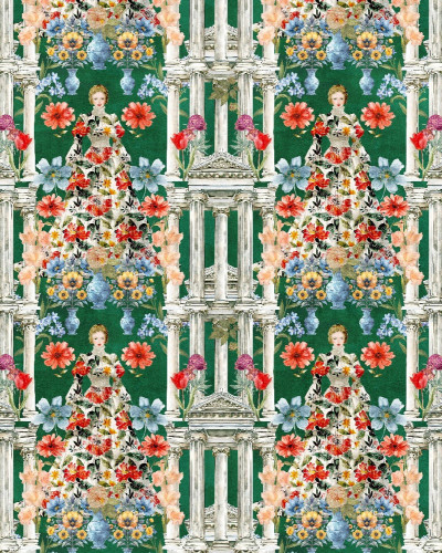 Tapet floral cu design personalizat, ideal pentru living