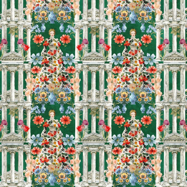 Tapet floral cu design personalizat, ideal pentru living