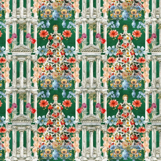 Tapet floral cu design personalizat, ideal pentru living