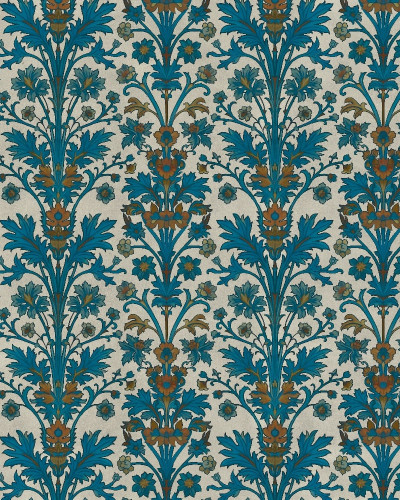 Tapet floral elegant în dormitor, creând un ambient rafinat