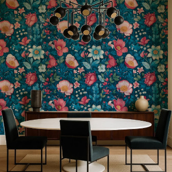 Tapet floral personalizat cu design vibrant