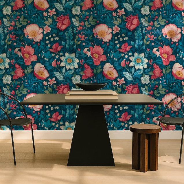 Tapet floral personalizat cu design vibrant