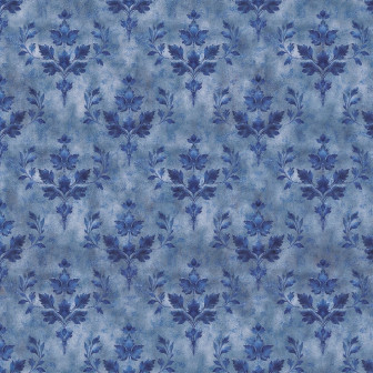 Tapet floral albastru într-un living elegant