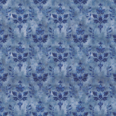Tapet floral albastru într-un living elegant