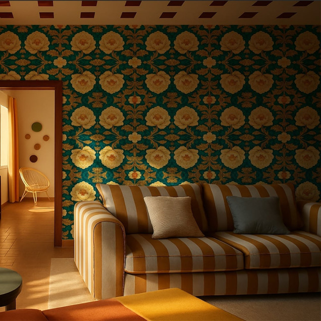 Tapet floral cu design personalizat pentru un interior elegant