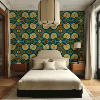 Tapet floral cu design personalizat pentru un interior elegant