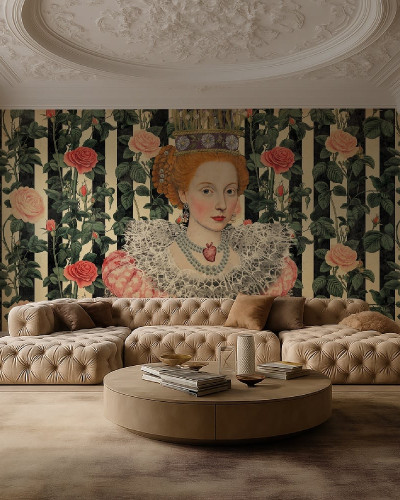 Fototapet personalizat cu design regal și floral