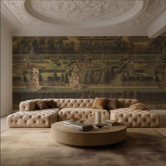 Fototapet personalizat cu grădină clasică și design elegant