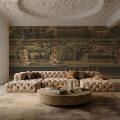 Fototapet personalizat cu grădină clasică și design elegant