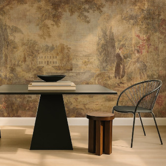 Tapet personalizat cu o scenă romantică într-un cadru interior elegant