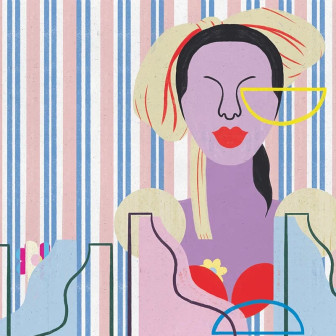 Tapet personalizat cu model artistic abstract intr-o camera de zi