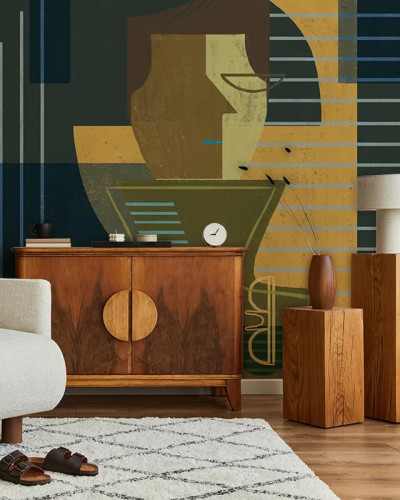 Tapet personalizat cu design abstract modern, ideal pentru decor interior