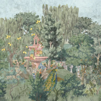 Fototapet personalizat cu design de grădină luxuriantă