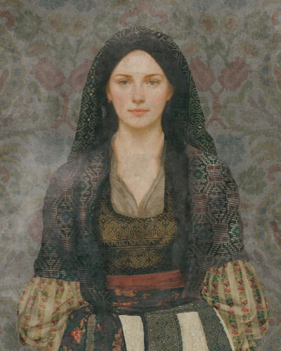 Tapet cu portret feminin misterios