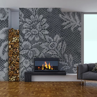 Tapet cu model ajurat elegant în living modern