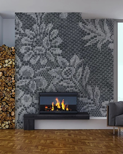 Tapet cu model ajurat elegant în living modern