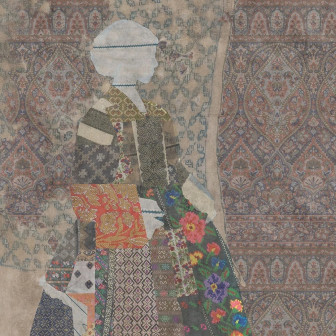 Fototapet personalizat cu design oriental și accente florale într-un dormitor modern.